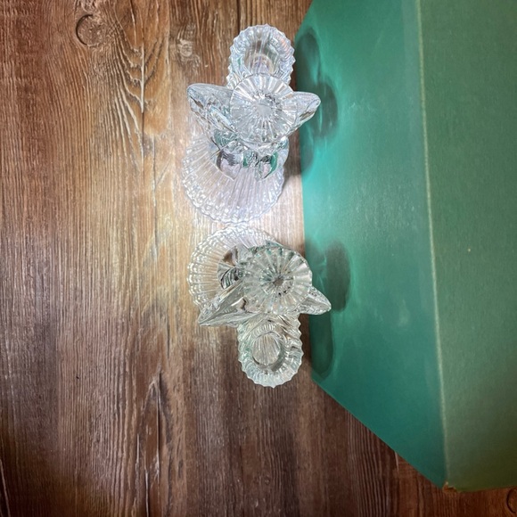 Set Of 2 -24% Lead CRYSTAL ANGEL CANDLE HOLDERS. The American Crystal Collection - Picture 9 of 11